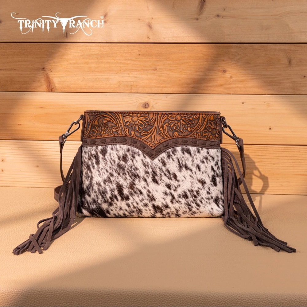 Trinity Ranch Black And Brown Patterned Crossbody… - image 1